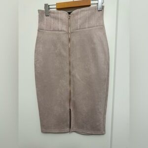 Micro Suede Pencil Skirt